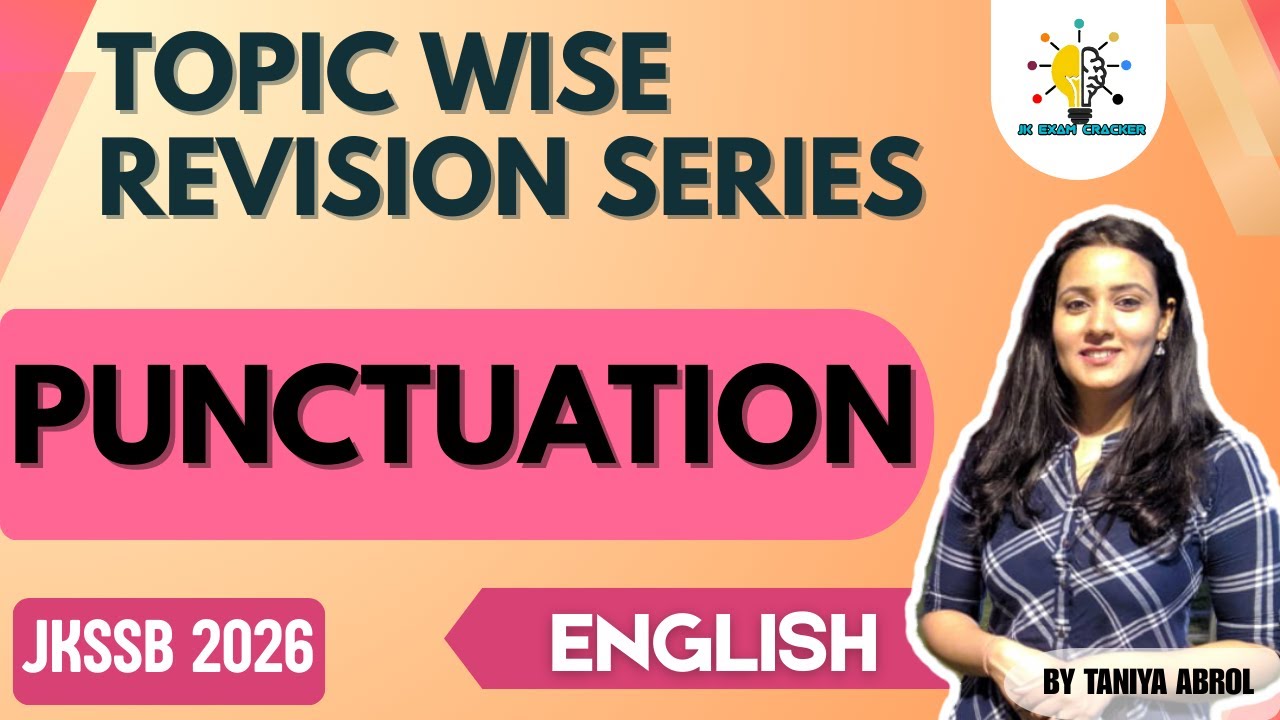 JKSSB ENGLISH -  PUNCTUATION II TOPIC WISE REVISION SERIES 2026 #jkssb