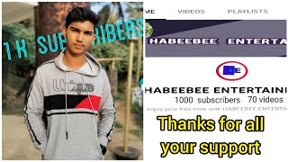 1 K subscribers reached ||Thank you guys || 1ksubscribers habibi entertainment kerala