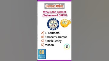 DRDO Chairman #currentaffairs #gkquiz #viral #shortsfeed