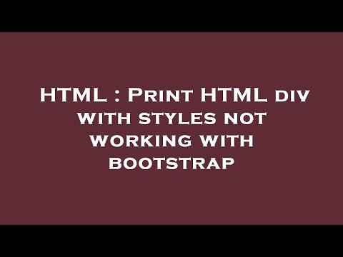 HTML : Print HTML div with styles not working with bootstrap
