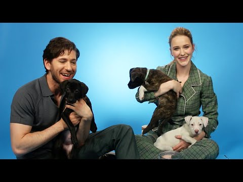 Rachel Brosnahan And Michael Zegen Play With Puppies While Answering Fan Questions
