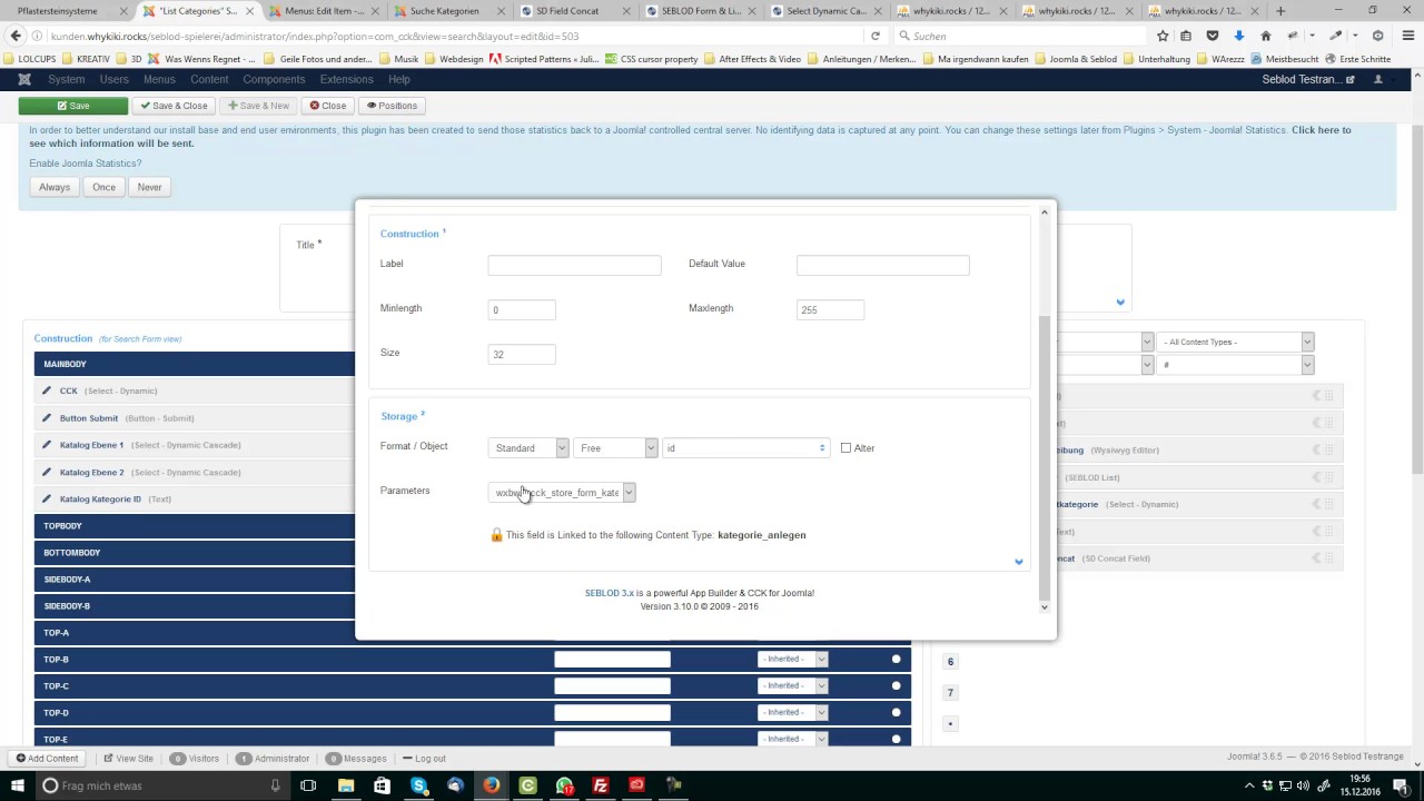 CCK Seblod: Building a catalogue or shop structure - Part 2