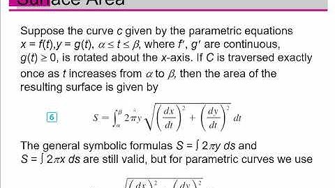 Calculus 3 - Section 10.2: Calculus with Parametric Curves - Part 4: Surface Area