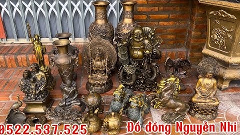 Ngày 10/5 Cặp bình song Long _ Tượng Phật Di lạc _ Tượng công giáo _  #đồcổ #đồđồng#đồđồngNguyễnNhi