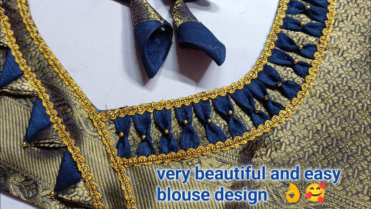 Patchwork blouse back neck design || bodder blouse design - YouTube