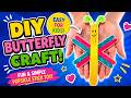 DIY Moving Butterfly Puppet  Craft for Kids Fun &amp; Interactive Tutorial #diy #craft #craftyfun #kids