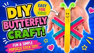 DIY Moving Butterfly Puppet  Craft for Kids Fun &amp; Interactive Tutorial #diy #craft #craftyfun #kids