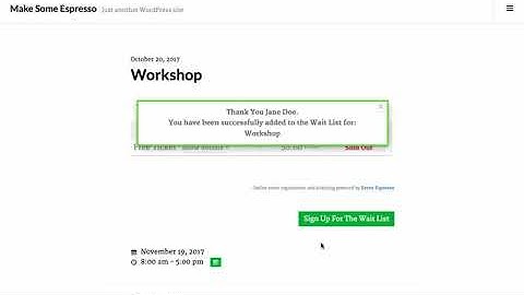 Wait List Manager for Event Espresso 4