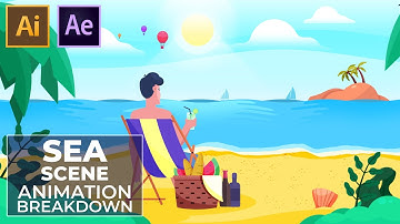 Sea Beach Scene Animation || After Effects Project Breakdown