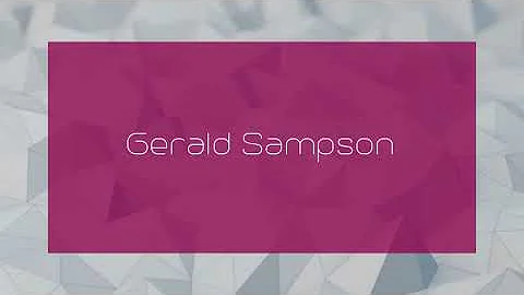 Gerald Sampson - appearance