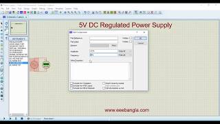 5V DC Regulated Power Supply - Proteus Simulation