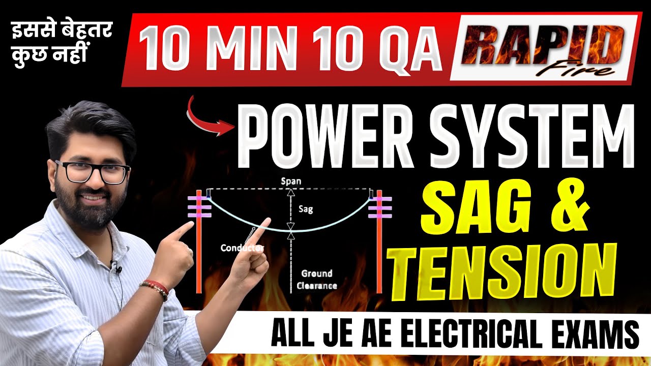 10MIN 10 RAPID FIRE QA 01 | SAG AND TENSION | POWER SYSTEM MCQ BY Ravindra sir 