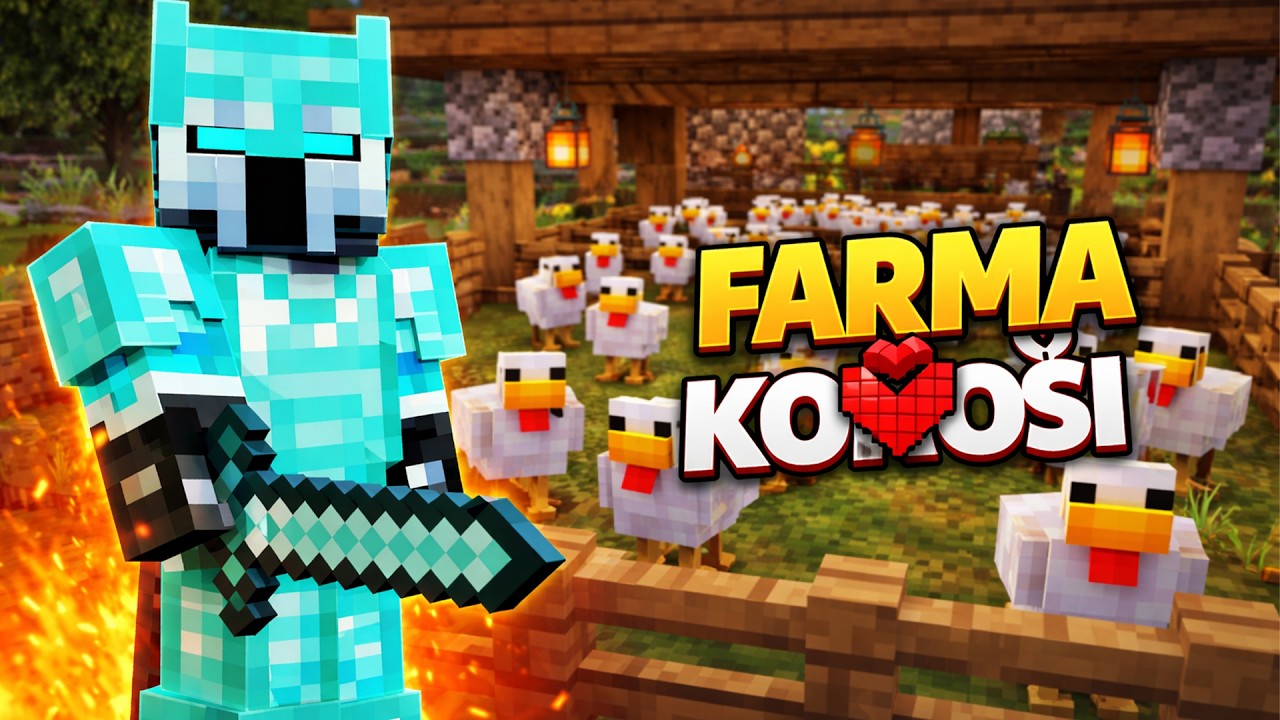 FARMA KOKOŠI! Minecraft Hardcore Preživljavanje - EP8