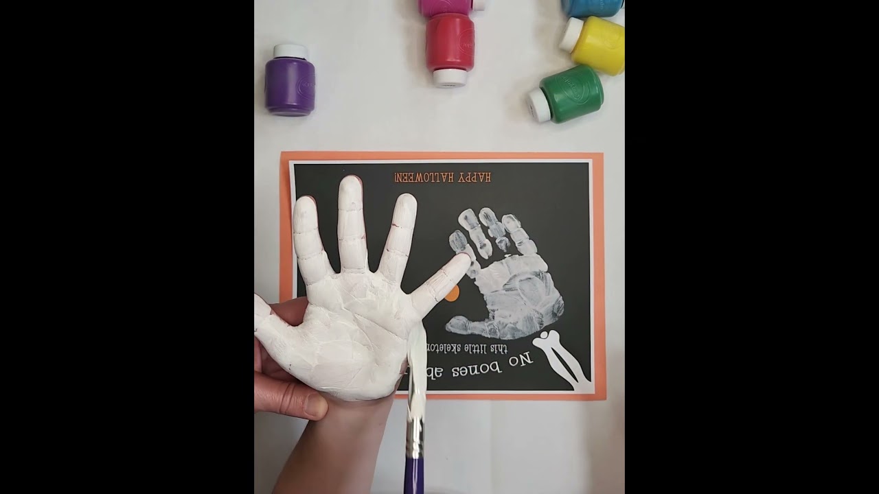 Halloween Handprint Art, Skeleton Handprint Craft, Handprint Keepsake 