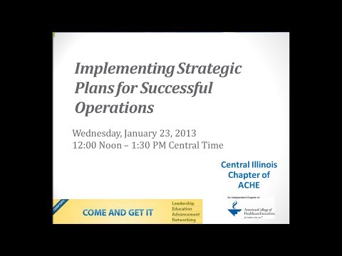 Implementing Strategic Plans for Successful Operations (VIDEO)