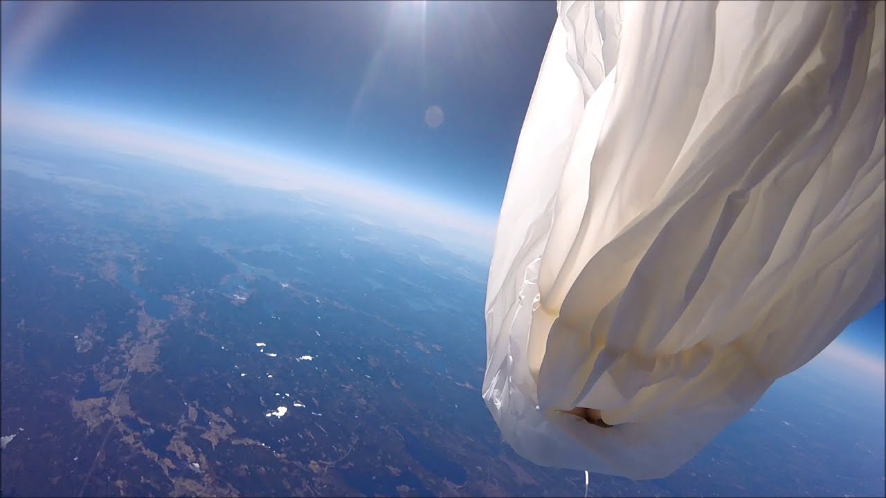 Weather balloon. This homemade balloon reached an altitude of 28,000 meters.