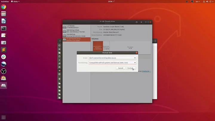Simplest way to format a bootable USB to normal on Ubuntu