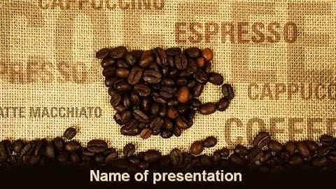 Coffee Beans On A Canvas PowerPoint Template by PoweredTemplate.com