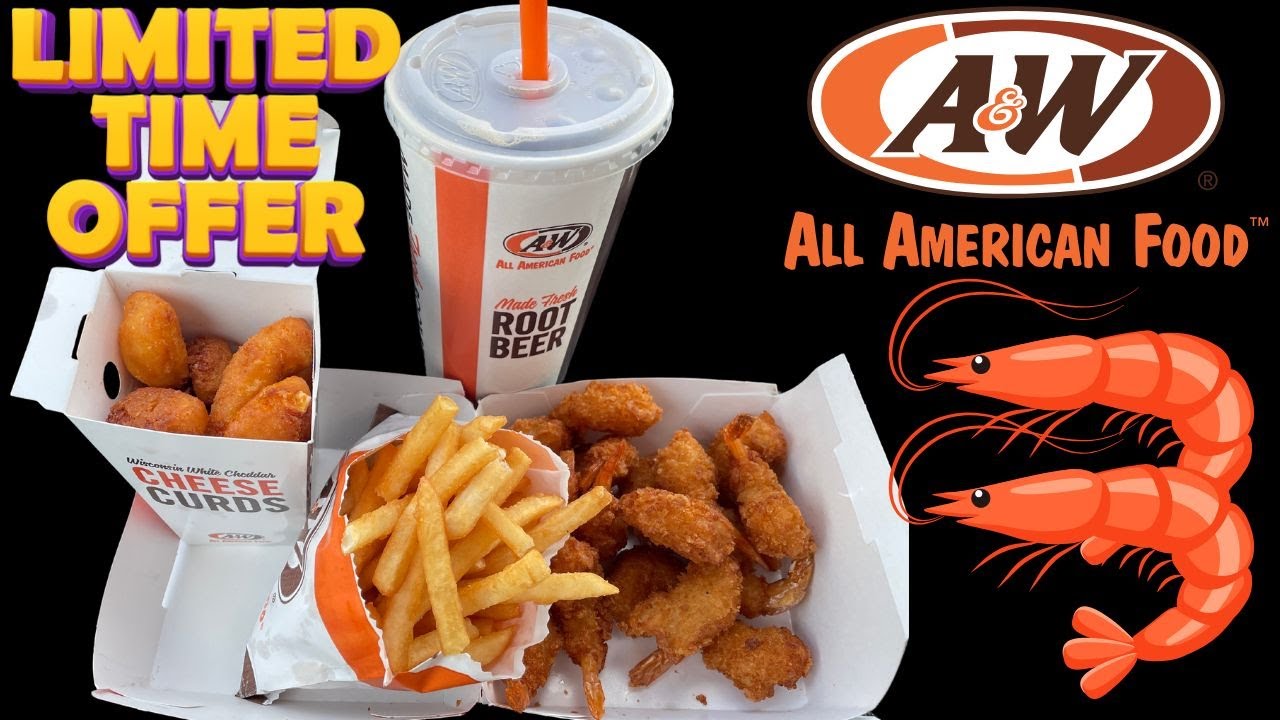 A&W Restaurant All American Food 16pc Shrimp Combo & Sriracha
