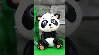 Cute Panda out of Clay or Fondant Cake Topper #shorts