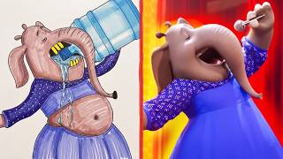 Sing Movie All Animal Audition Tryouts Part19 - Funny Drawing Meme Battle Try Not To Laugh 😂