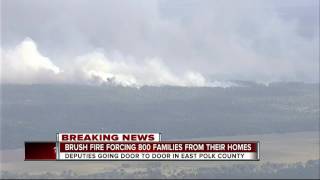 Crews battle large brush fire in Frostproof, evacuation orders issued