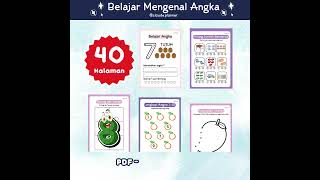 40 Halaman Worksheet (Belajar Angka 1-10) - Usia 4 s.d 5 tahun #worksheet #printablecoloringpages