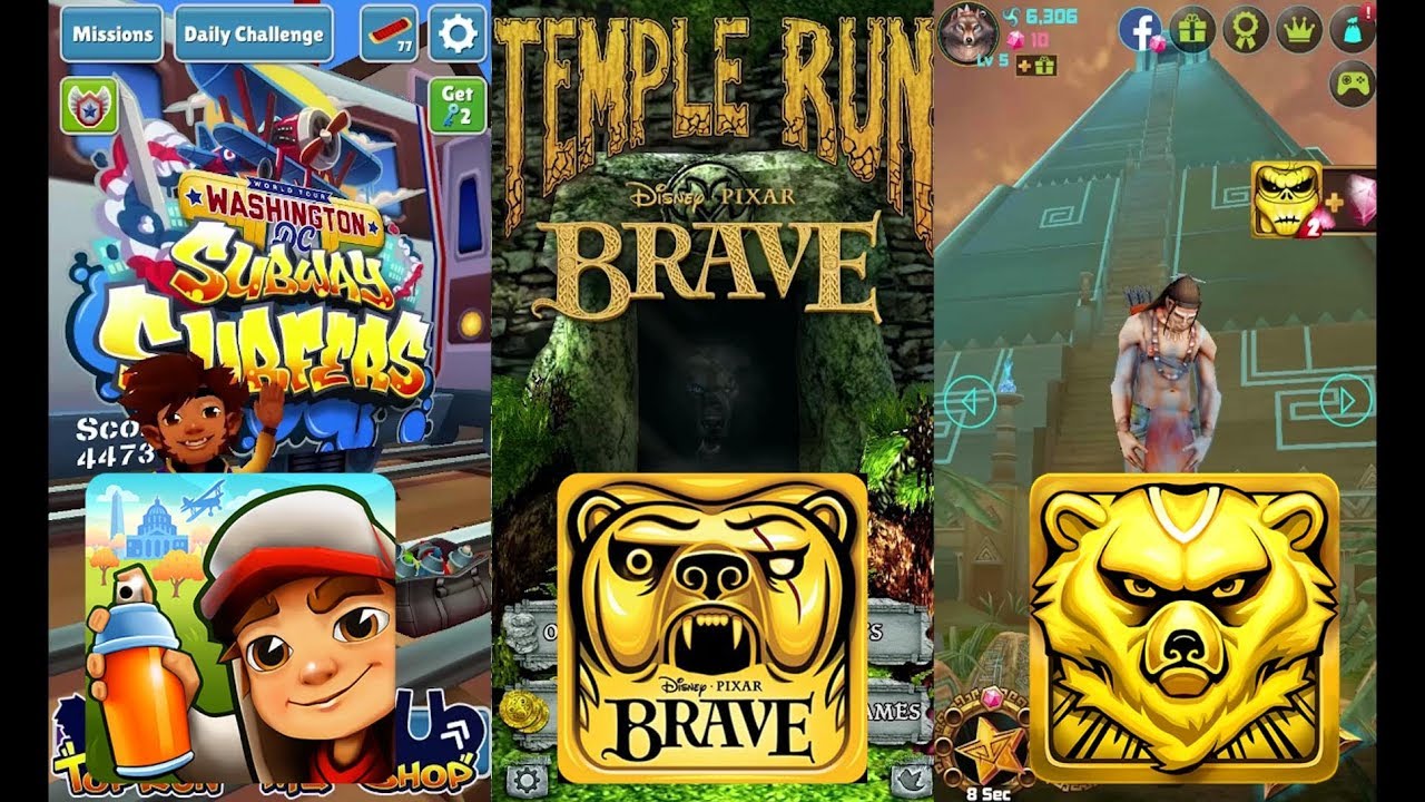 Subway Surfers Wasington DC Vs Temple Run Brave Vs Spirit Run - Endless Run Gameplay