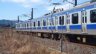 水戸線　E531系3000番台K554編成　741M　普通 勝田 行　友部～内原　通過　2017.12.02