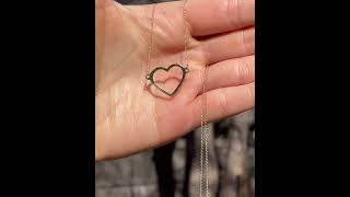 Vintage Solid 14K Gold Heart Cutout Pendant Necklace
