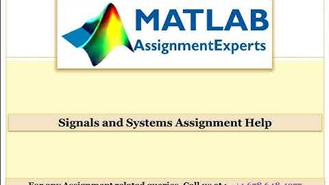 Signals and Systems Assignment Help