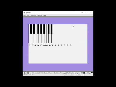 A piano keyboard in 10 lines of Basic code, for C64