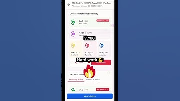 IBPS RRB CLERK MOCK TEST Live ADDA 247 score 77/80.#hardwork #shorts #yt #motivation #mock #bank #yt