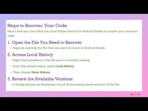 How to Recover Your Code Using Local History in Android Studio