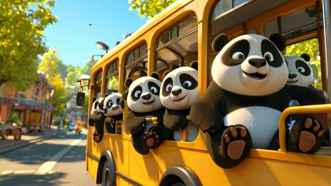 The Panda on the Bus || The Wheel On The Bus Panda Version || Nursery ...
