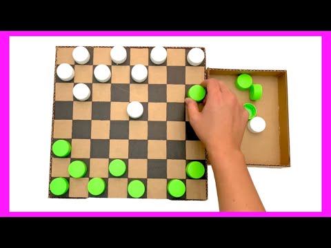 How to make a checkers board game | amazing cardboard game