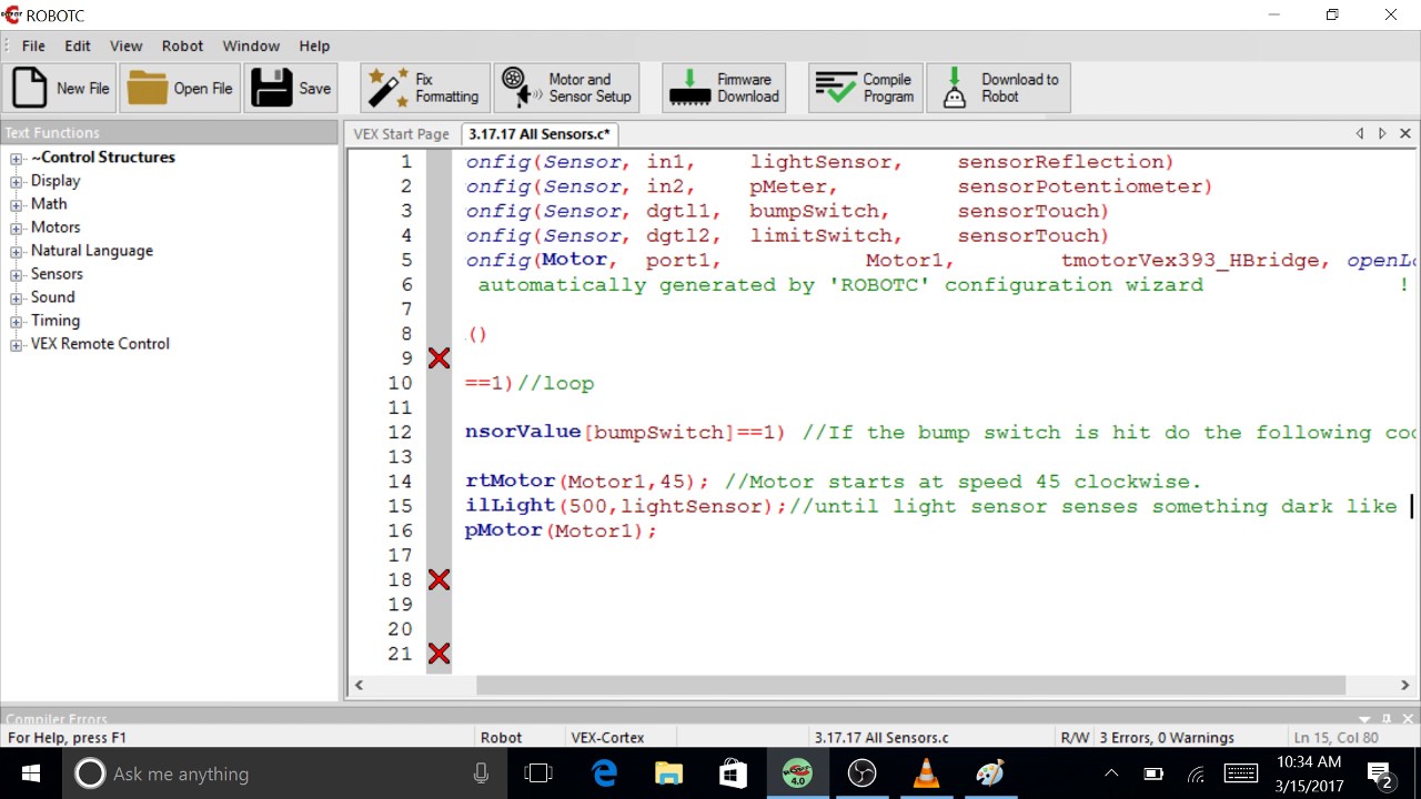 robotc command list