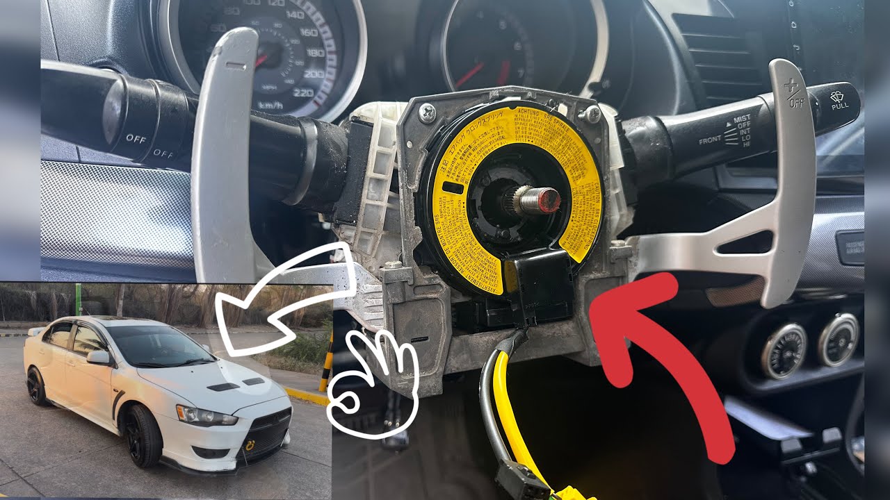 COMO🤔Cambiar clock spring en un LANCER GTS(paletas de cambios en ...