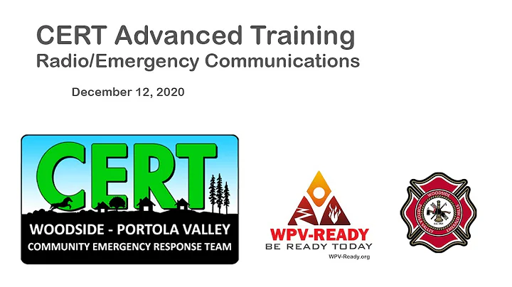 WPV-CERT Advanced Training - Radio/Emergency Communications - Dec 12, 2020