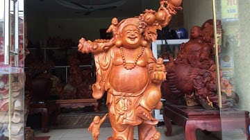 TƯỢNG GỖ DI LẶC NGŨ TIỂU VÁC ĐÀO GỖ ĐINH HƯƠNG-XƯỞNG TƯỢNG GỖ-ĐỖ TIẾN THÀNH-ZALO/CALL:0868688137