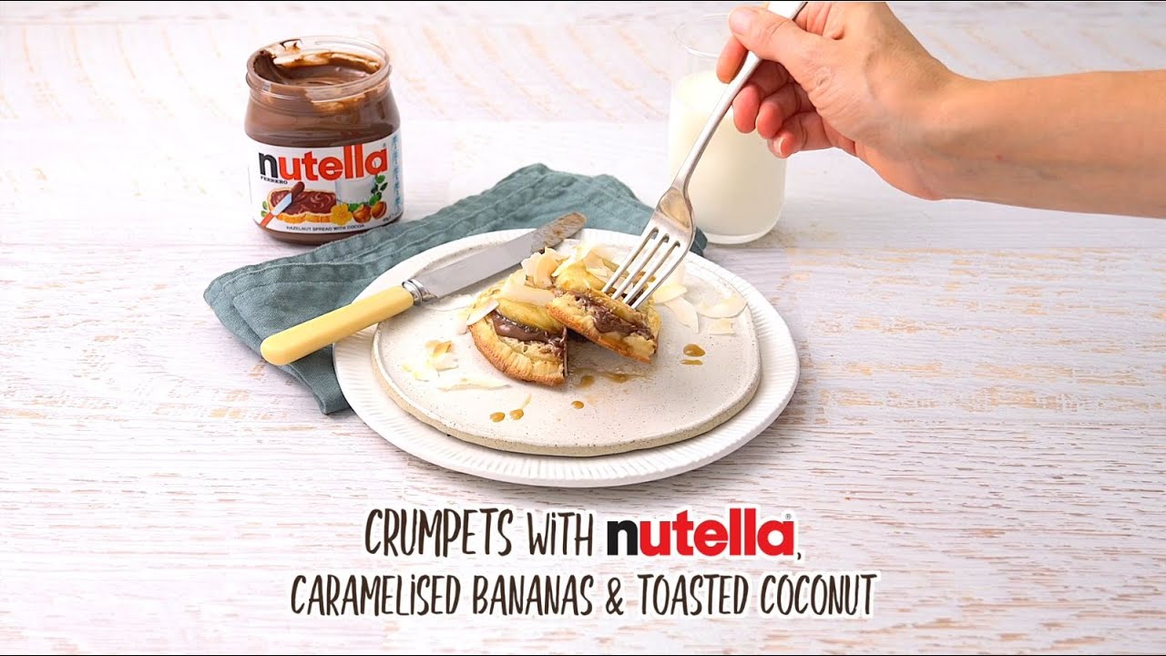 Stay Toasty with Nutella Crumpets with Nutella, caramelised banana and