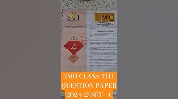 SOF IMO class 4th question paper 2024-25 set- A | maths  olympiad question paper class 4th