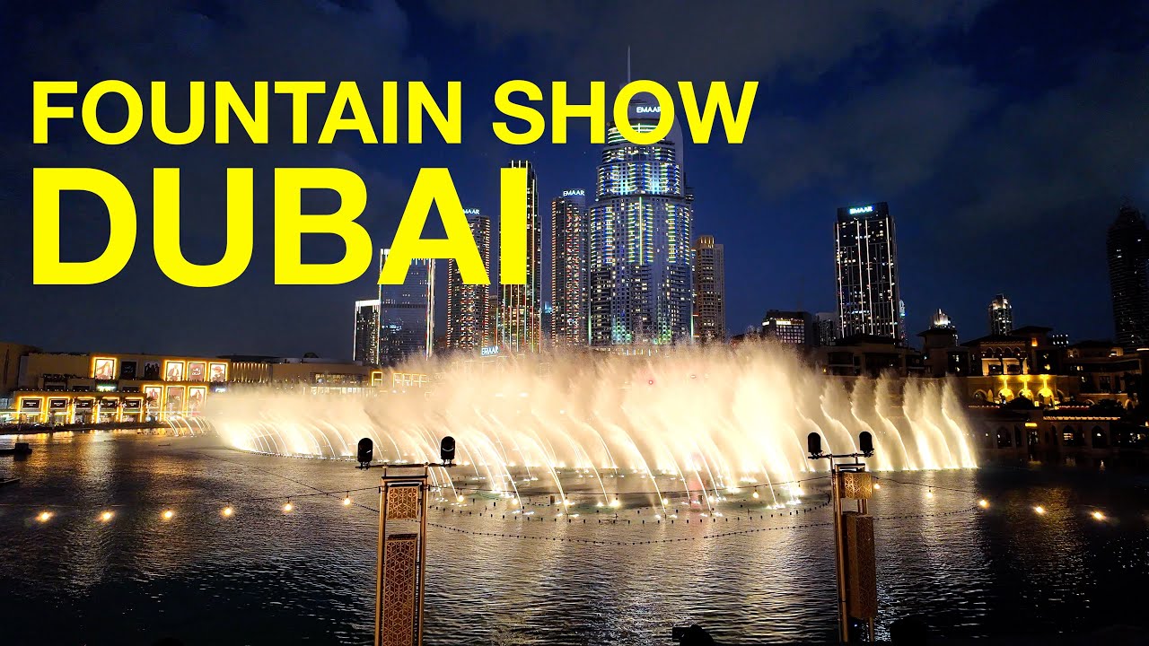 Dubai Fountain Show from Burj Park | Burj Khalifa Views & Night Vibes | 4K