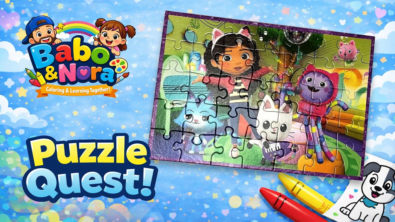 Gabby’s Dollhouse Puzzle Quest 🧩🌈 | Fun Kids Puzzle with Babo & Nora