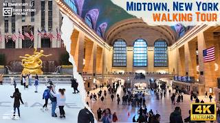 Midtown, New York City | 4K HDR Ambient City Walking Tour (with guided captions)