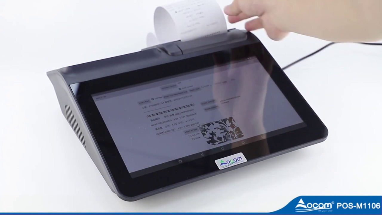 (POS-M1106) 11.6 Inch Touch Screen POS System with Printer, Scanner, Display, RFID and MSR