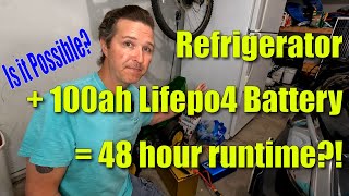 run a 20 year old fridge with a 100ah lifepo4 battery for over 48 hours?  is it even possible?