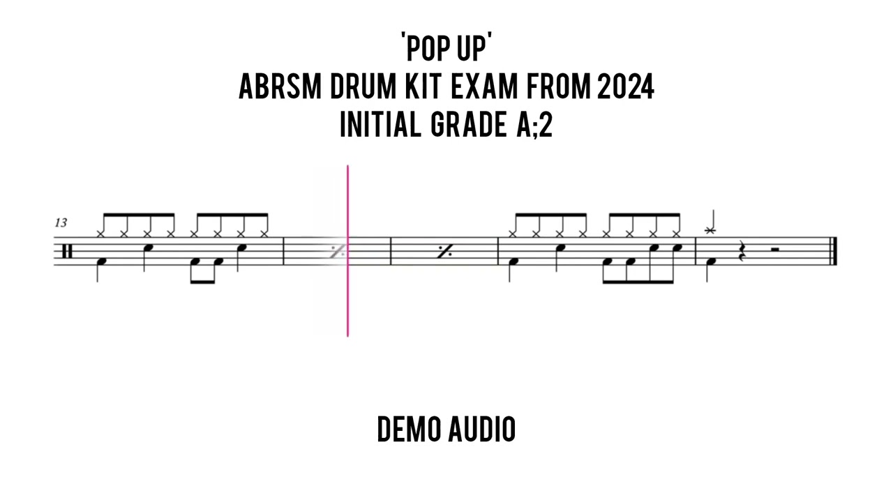 POP UP | ABRSM DRUM KIT EXAM FROM 2024 INITIAL GRADE A;2