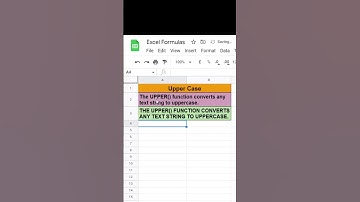 #shorts I How to convert all the text string in UPPER case I #function #formulas #exceltutorial