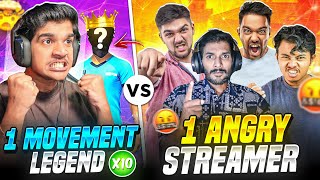 NO 1 👑MOVEMENT KING vs 1 ANGRY🤬 STREAMER | 😱NEW LEGEND | 1 v 4🔥| FREE FIRE IN TELUGU #dfg #freefire screenshot 4